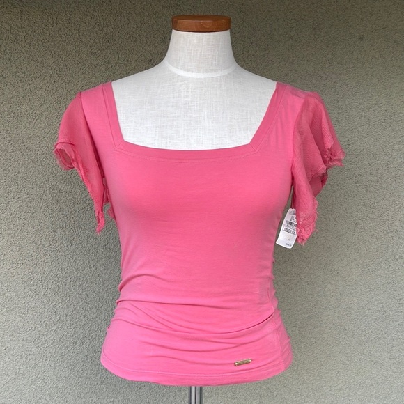 NEW Roberto Cavalli 2003 flutter sleeve top - Picture 1 of 9